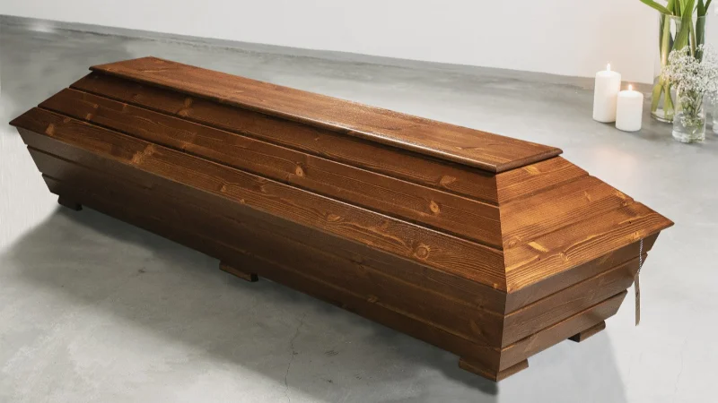 Petäjä tumma arkku Tumma honka-arkku, valmistettu terveoksaisesta kotimaisesta puusta perinteisellä puutyötaidolla. Linjakas muotoilu ja lakkaus korostavat suomalaisen männyn kauneutta.