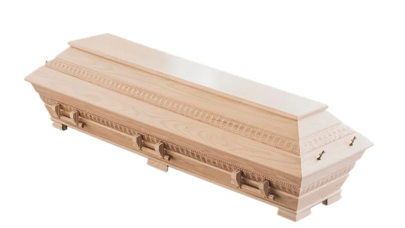 Tammi Sarkofagi vaalea arkku Vaalea tammi sarkofagi arkku, valmistettu jykevästä tammesta. Perinteinen muotoilu ja vahva harjalauta korostavat puun arvokkuutta ja suomalaista puusepäntaitoa.